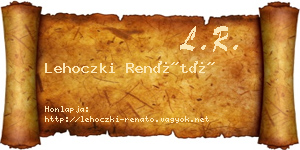 Lehoczki Renátó névjegykártya